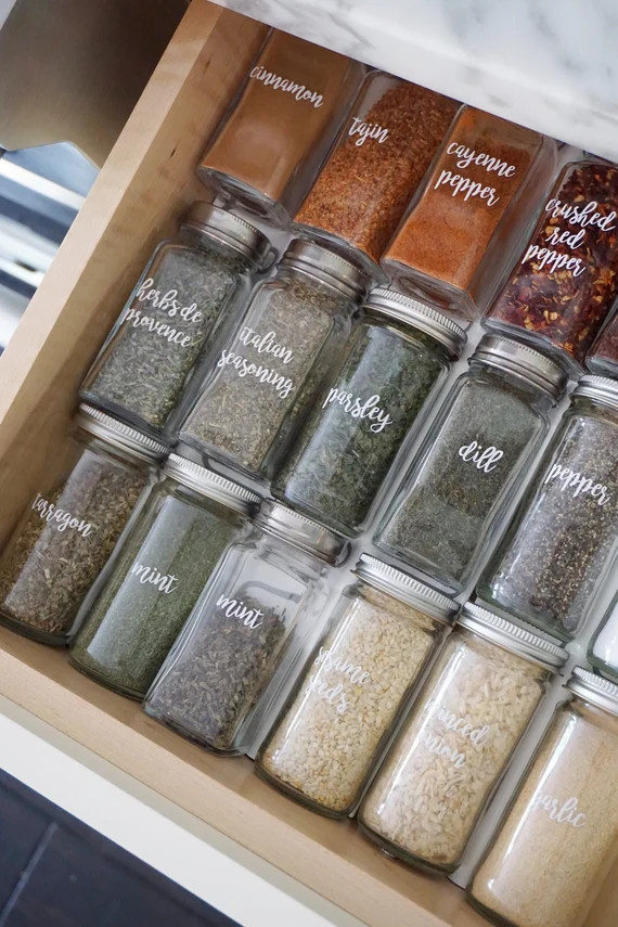 Parisa's Spice Container Labels - Set of 30 - Pantry Organization - Customizable - Decals Only | Etsy (US)