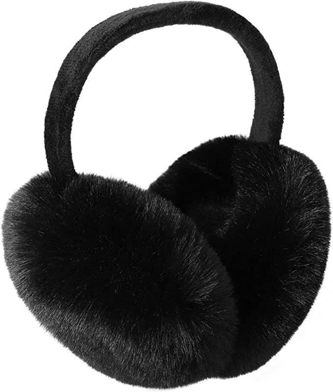 Simplicity Black Ear Muffs For Winter Men Warm Ear Warmers for Women Faux Furry Winter Ear Muffs ... | Amazon (US)