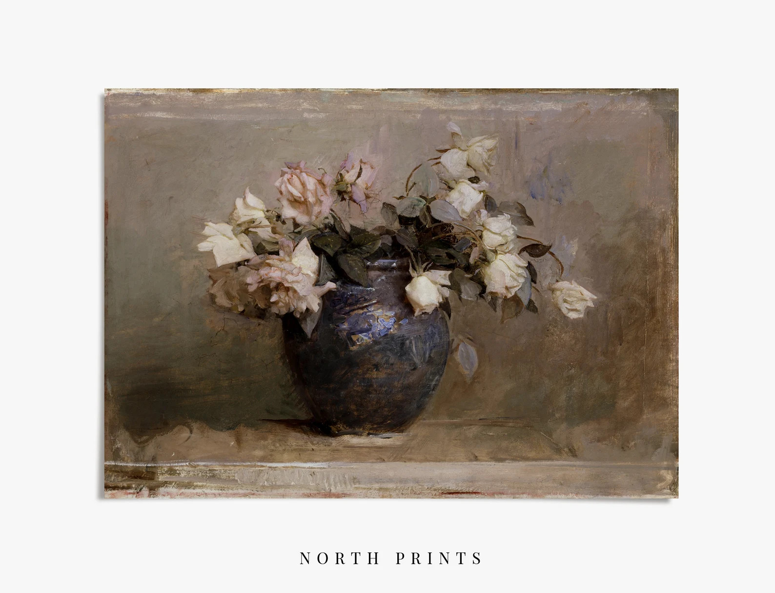 Flower Painting  Vintage Botanical Still Life Print  Rustic - Etsy UK | Etsy (UK)