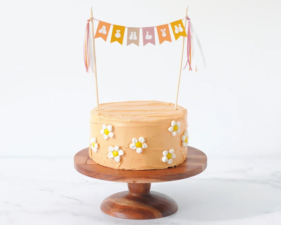 Groovy Retro Birthday Cake Topper  Personalized Hippie Vibe - Etsy | Etsy (US)