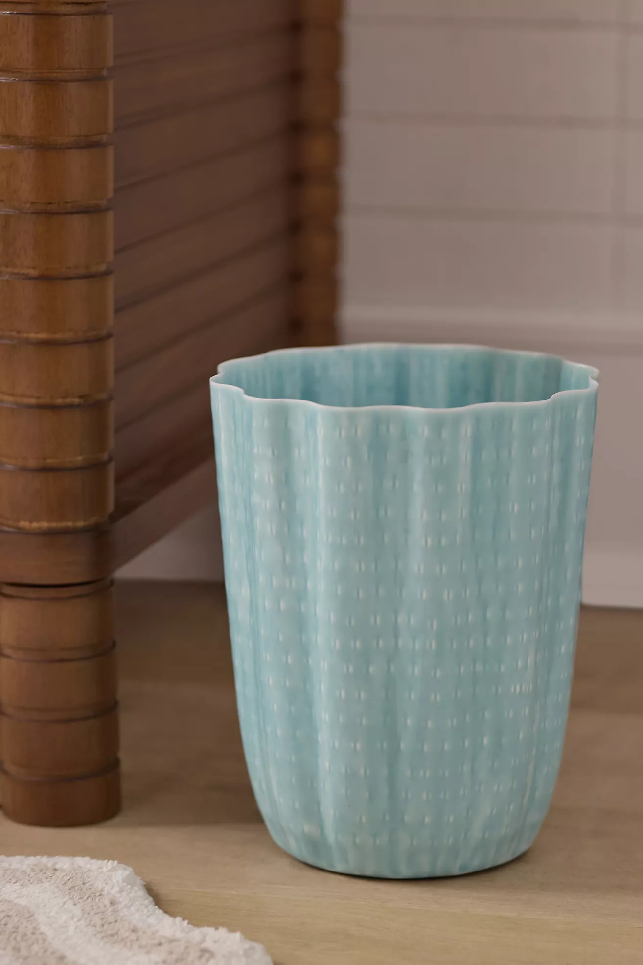 Ruffled Enamel Waste Bin | Anthropologie (US)