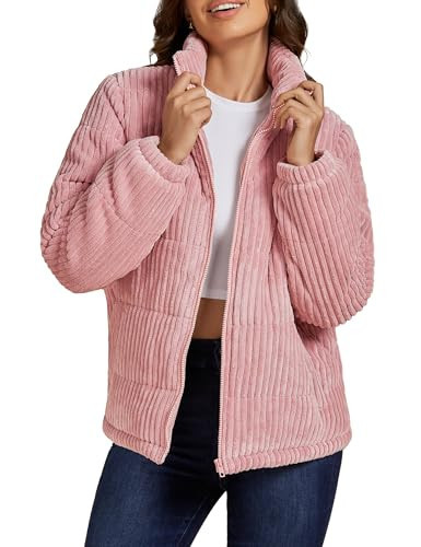 luvamia Jackets for Women Trendy Winter Puffer Jackets for Women Pink Winter Coat Pink Puffer Jacket Warm Womens Jacket Womens Winter Outfits Pink Jackets for Women Pink Medium Fits Size 8 / Size 10 | Amazon (US)