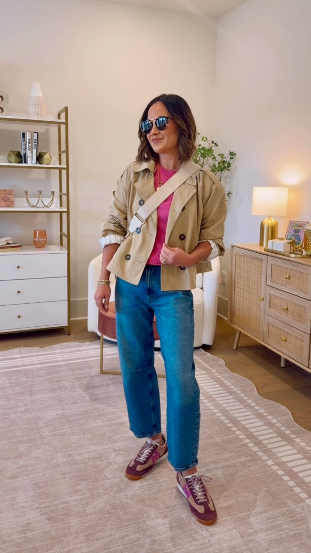 Spring casual oitfot idea linked here - slight barrel jeans are better on a petite frame- these sneakers are sooo comfortable and loving this trenched jacket for spring! 

#LTKdayinmylife #LTKOver40 #LTKgrwm