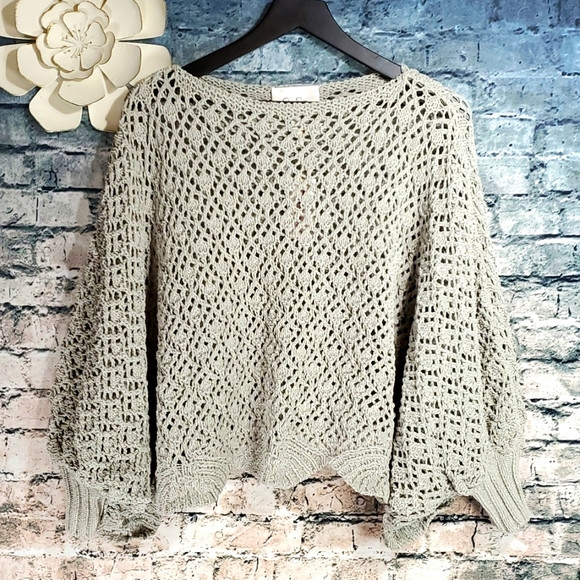 Jessica Simpson | Gypsy Boho Cottagecore Sage Green Crochet Poncho Sweater | Poshmark