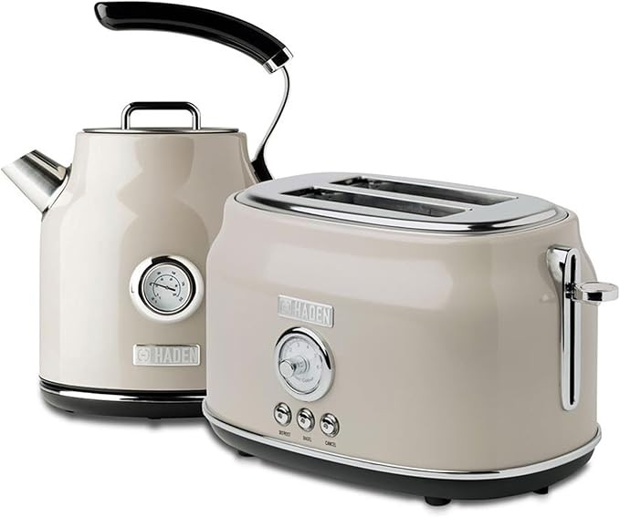 Haden Dorset Wide Slot Stainless Steel 2 Slice Retro Toaster and Dorset 1.7 Liter Stainless Steel... | Amazon (US)