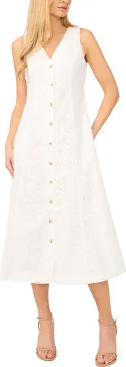 CeCe Sleeveless Cotton Eyelet Midi Dress | Nordstrom | Nordstrom