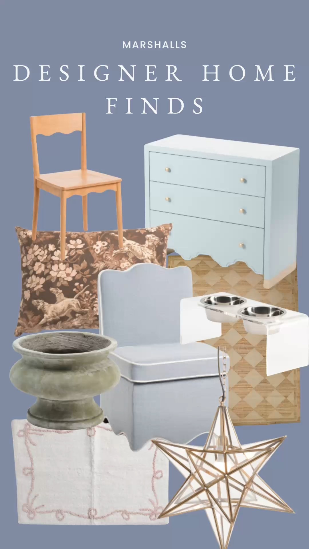 Designer home finds! At Marshall’s price. Kitchen table chairs, bedside table, luxury pillow, scalloped occasional chair, outdoor planters, acrylic dog bowls, star pendant light and popular Erin Gates 9x12 rug 

#LTKSaleAlert #LTKPets #LTKHome