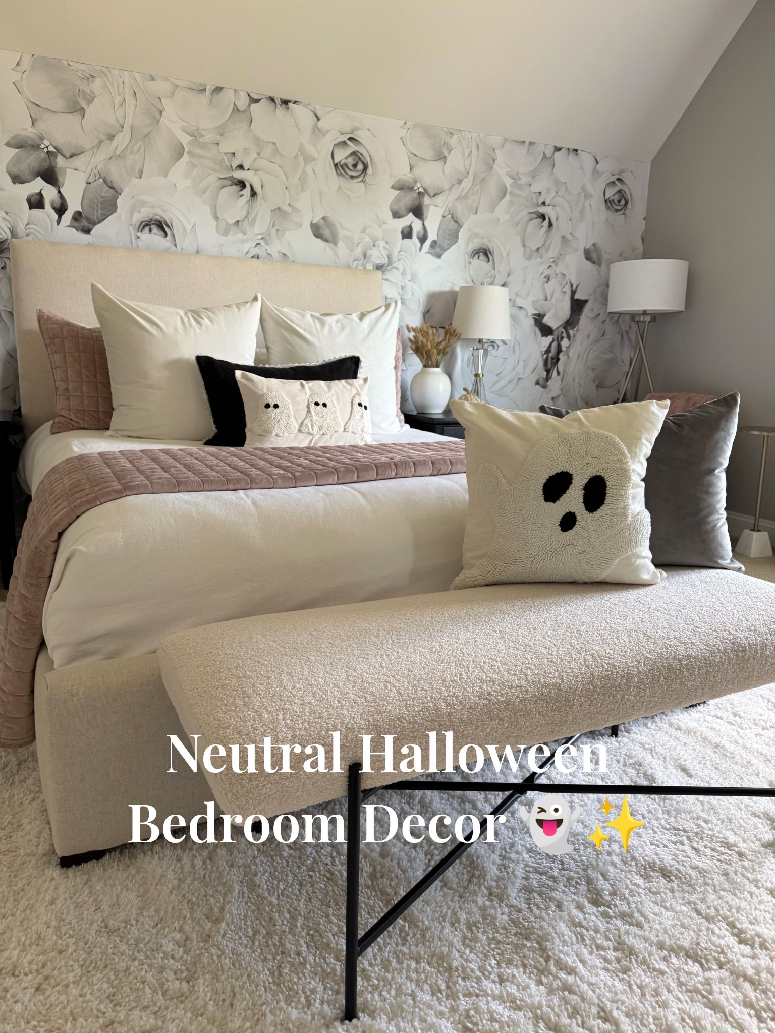 Cozy and chic Halloween bedroom styling. #LTKNeutralHalloween #LTKHalloweenBedroom #LTKQuietLuxury #LTKCalmandCozy LTKCozyHalloween Bedroom #LTKHalloweenDecor #LTKSoftandCozy 
#LTKSeasonal

#LTKStyleTip #LTKHome #LTKSeasonal