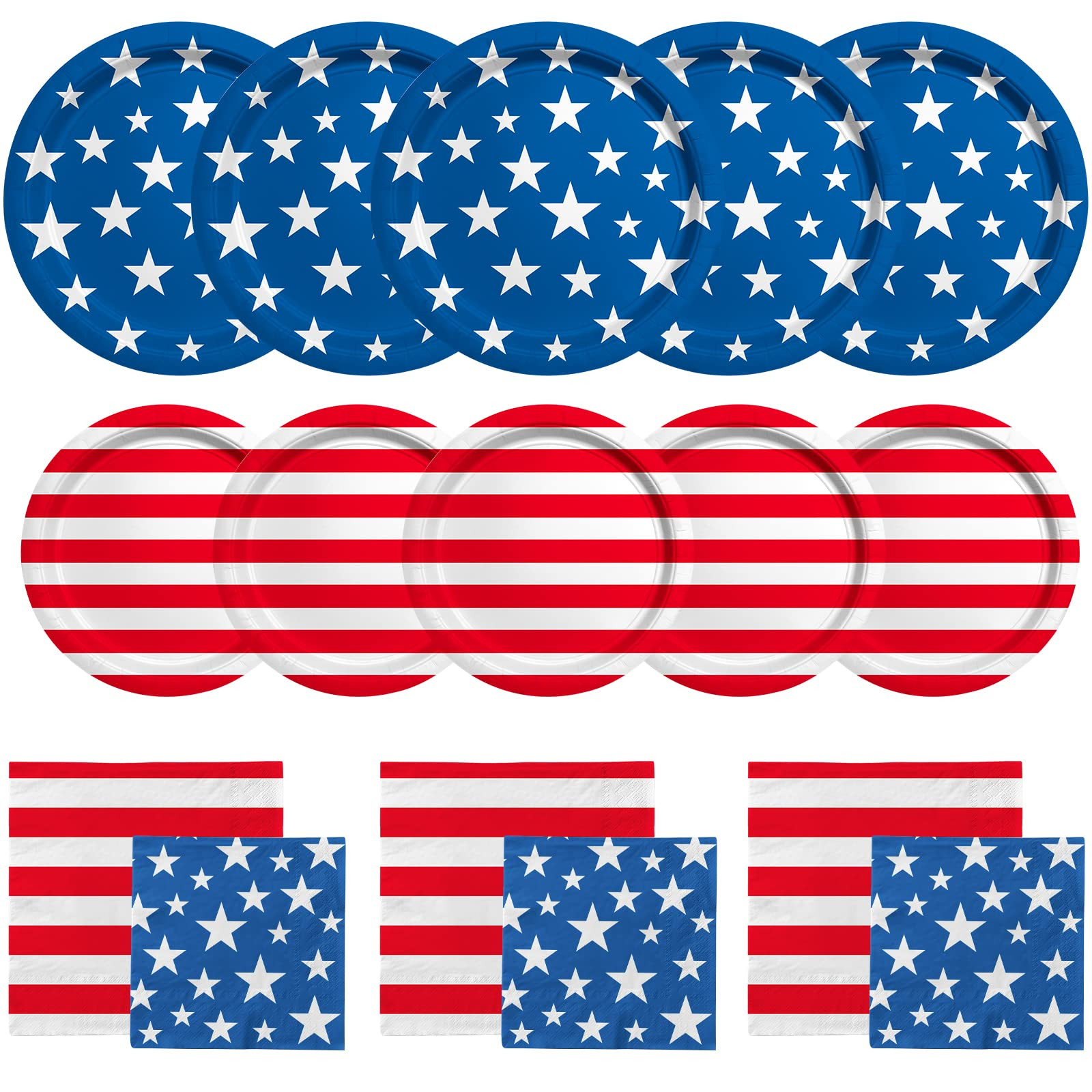 American Flag Patriotic Party Supplies Disposable dinner paper plates dessert paper plates Napkin... | Amazon (US)
