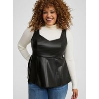Faux Leather Peplum Top in Black | Torrid (US & Canada)