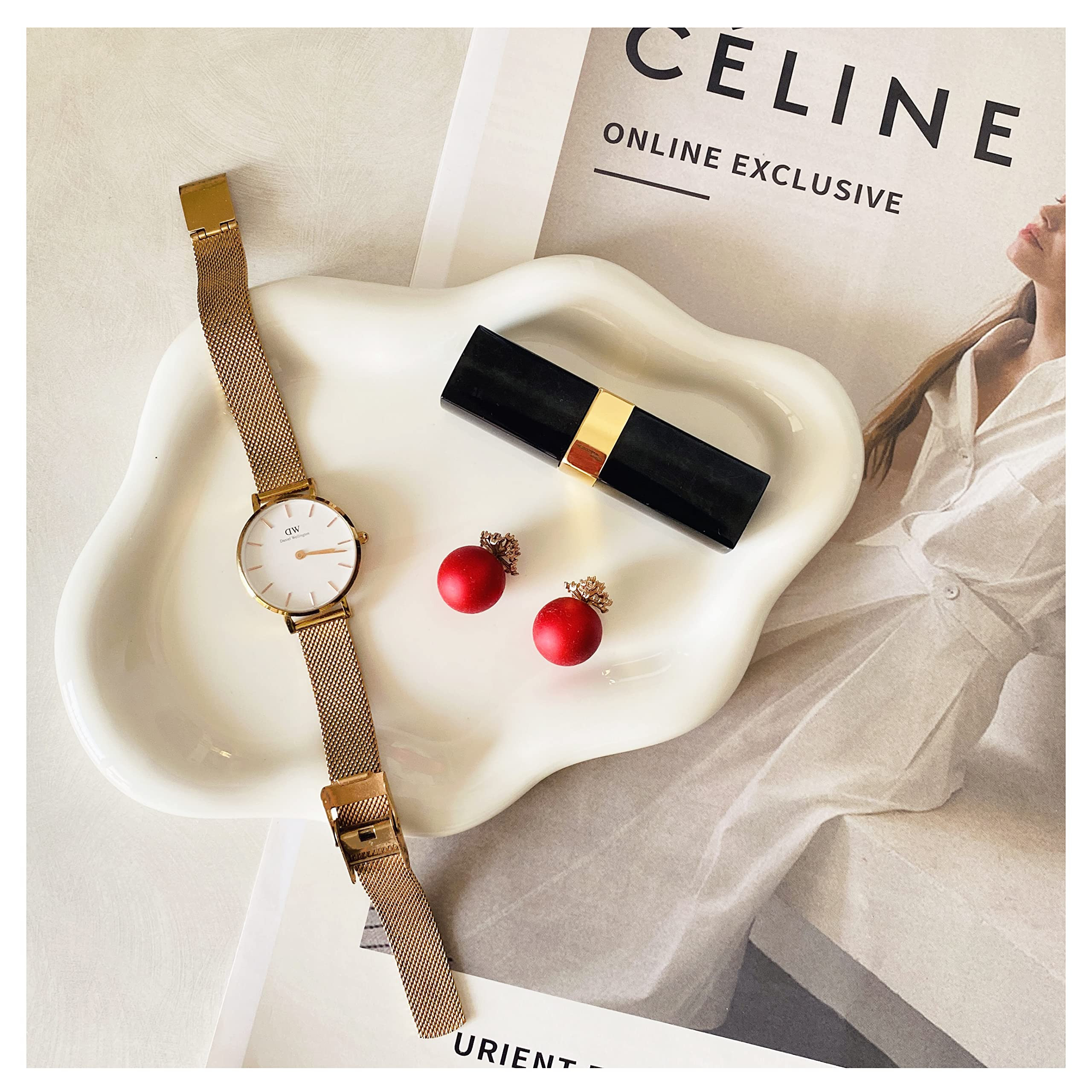 conviv Ceramic Jewelry Tray, Decor Trinket Dish,Watch Keys Tray, Cloud Ceramic Plate, Birthday Mo... | Amazon (US)