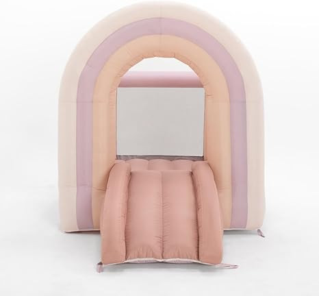 PLAYSMOL Pink Rainbow Inflatable Bounce House with Blower, 8x8 Kids Jumping House for Indoor Outd... | Amazon (US)