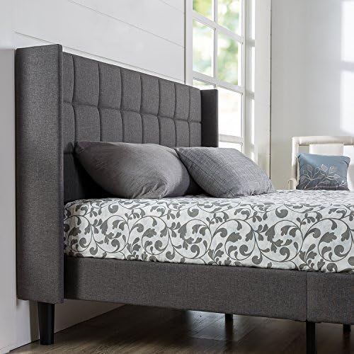 ZINUS Dori Upholstered Platform Bed Frame with Wingback Headboard / Mattress Foundation / Wood Sl... | Amazon (US)