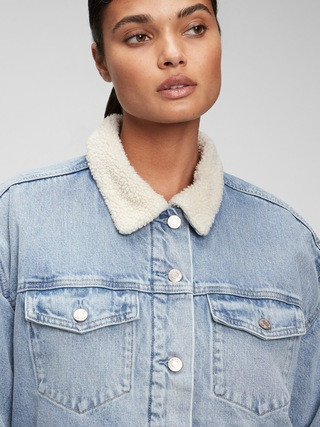 Oversized Denim Sherpa Jacket | Gap (US)