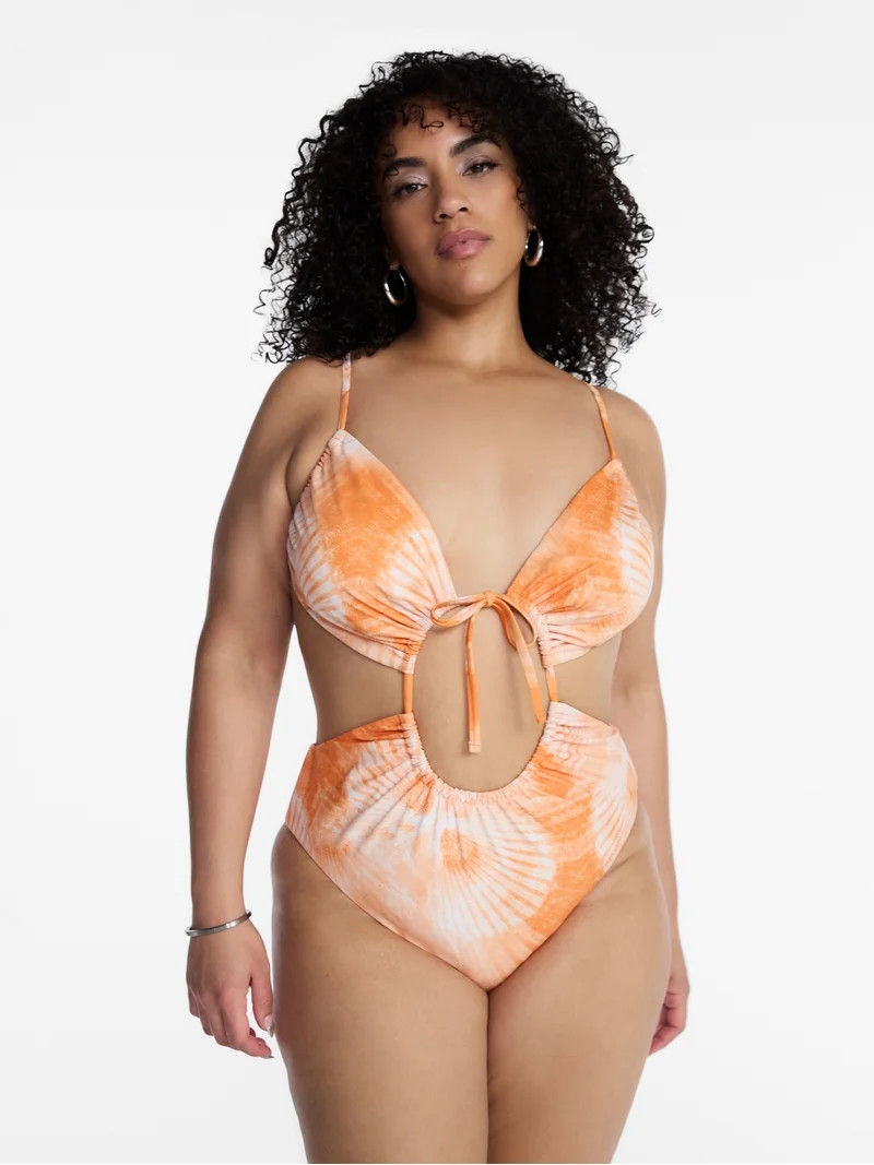 Hot Girl Summer by Megan Thee Stallion Women's and Women's Plus Sunset Shell Cutout One-Piece Swi... | Walmart (US)
