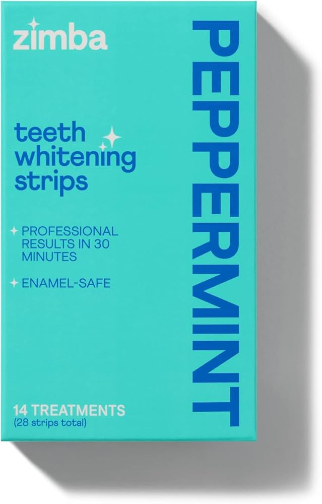 Zimba Peppermint Flavored Teeth Whitening Strips | Vegan, Enamel Safe Hydrogen Peroxide Teeth Whi... | Amazon (US)