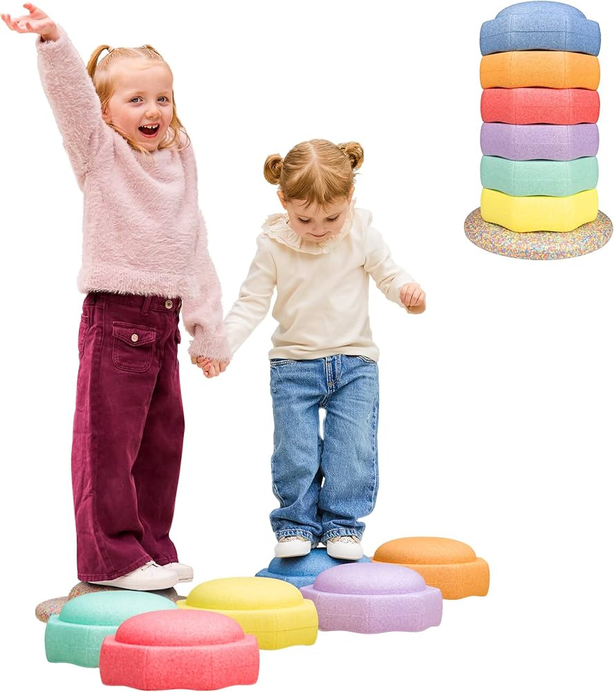 Nuby Stepping Stones StepPebbles with Balance Board - Montessori-Inspired Sensory Play - Stack, S... | Amazon (US)