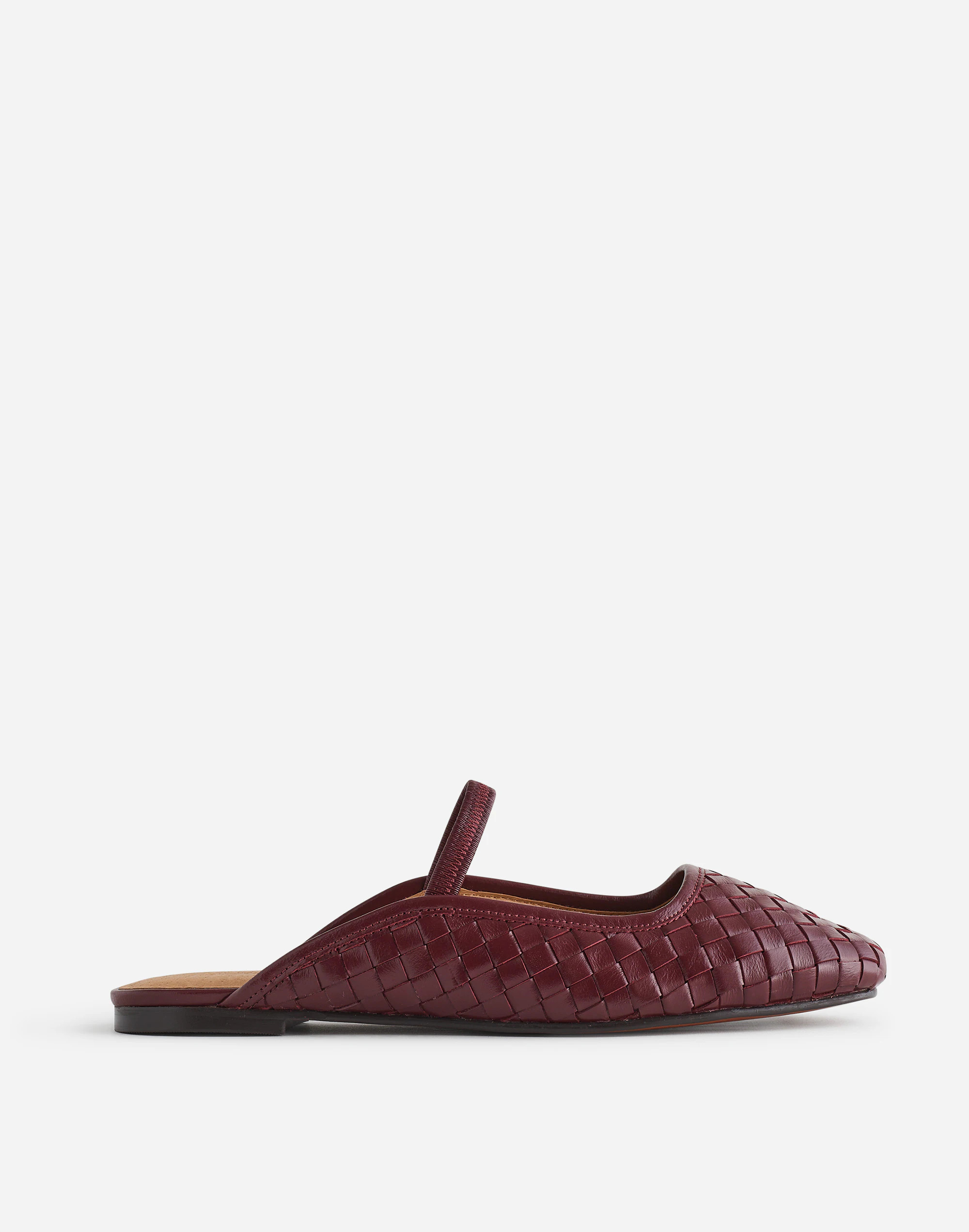 The Greta Ballet Flat Mule in Woven Leather | Madewell