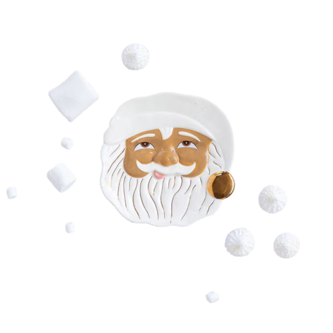 Brown Papa Noel Cookie Plate | Pink Antlers