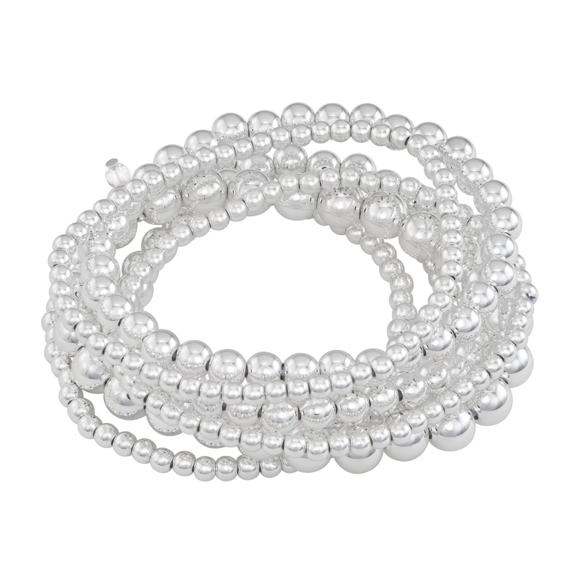 Napier Silver Tone Multi-Row Beaded Stretch Bracelet | Kohl's