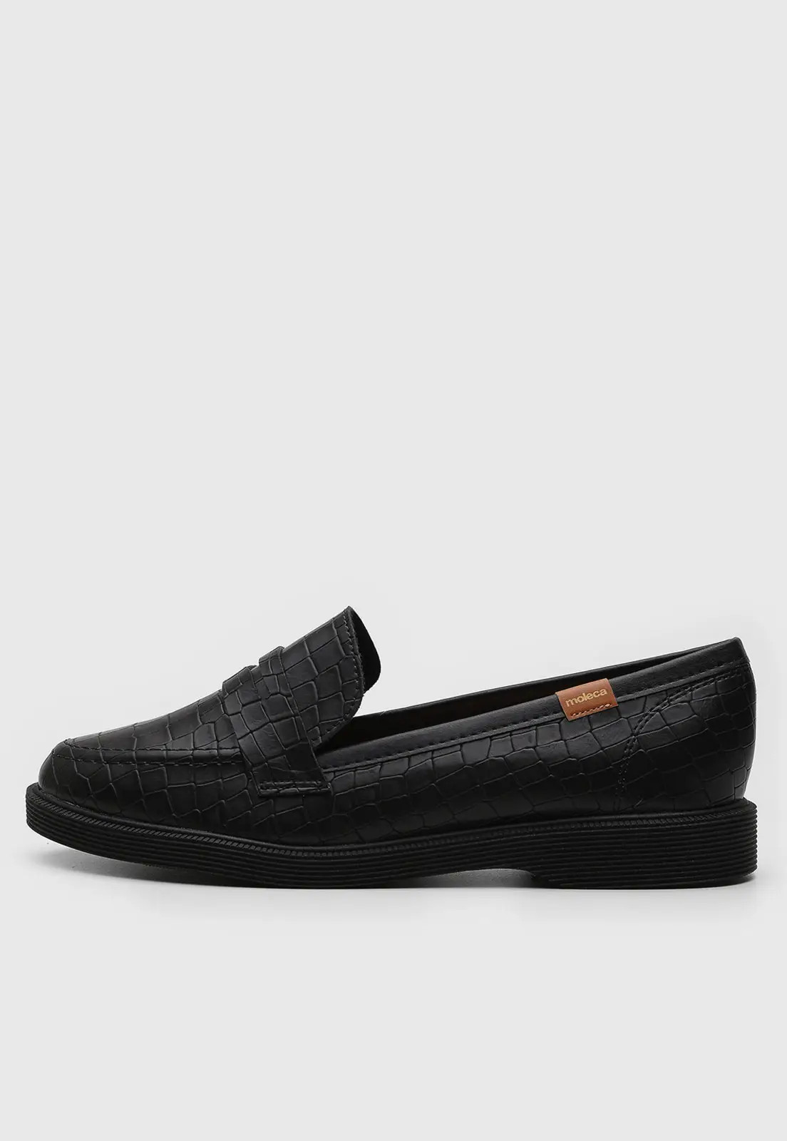 Mocassim Moleca Croco Preta | Dafiti (BR)