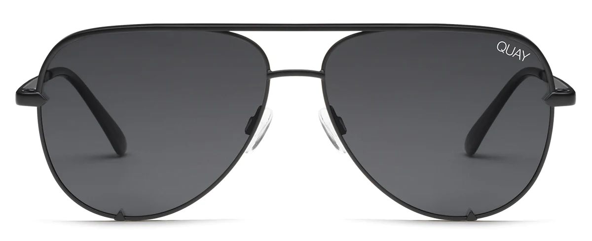 Quay Australia High Key Mini Black Aviator Sunglasses | SOLSTICE