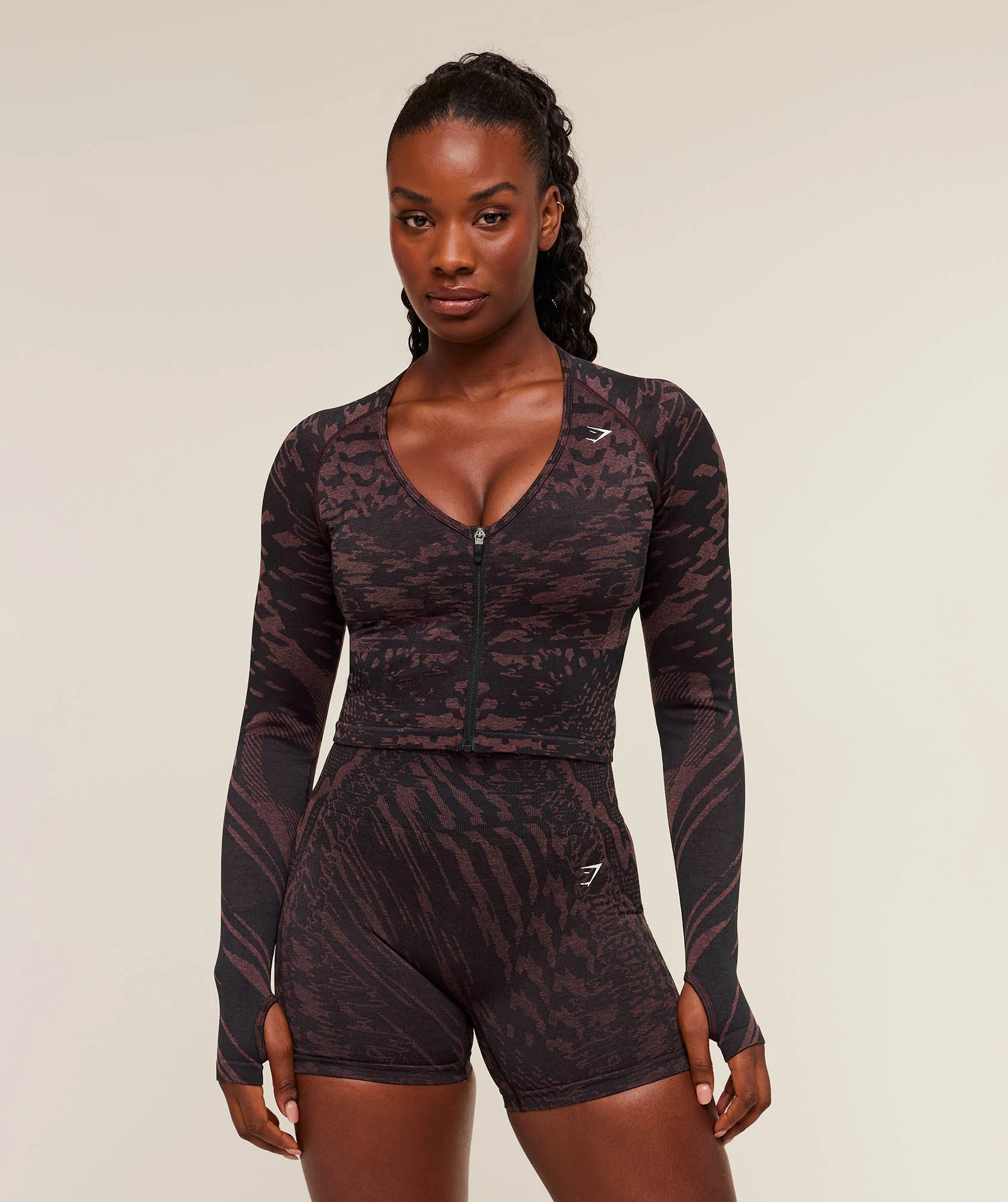 Gymshark Adapt Houndstooth Jacket - Black/Reset Pink | Gymshark US