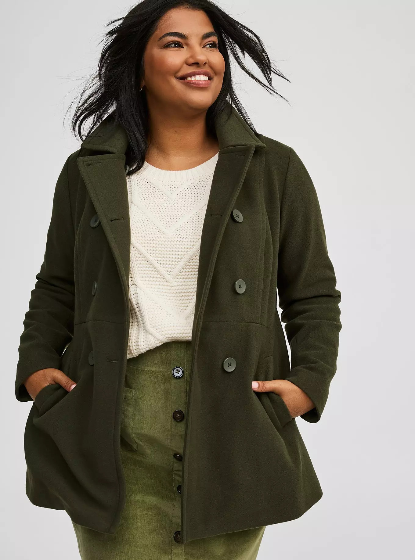 Softest Coat Double Breasted Peacoat | Torrid (US & Canada)
