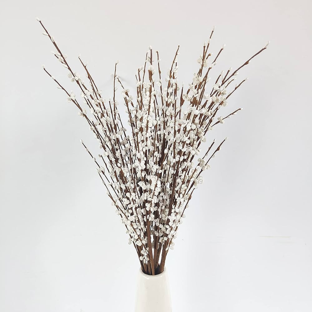 10 Pieces 29.5" Long of Artificial Flowers Faux Jasmine Fake Flower Pussy Willow Branches Stems f... | Amazon (US)