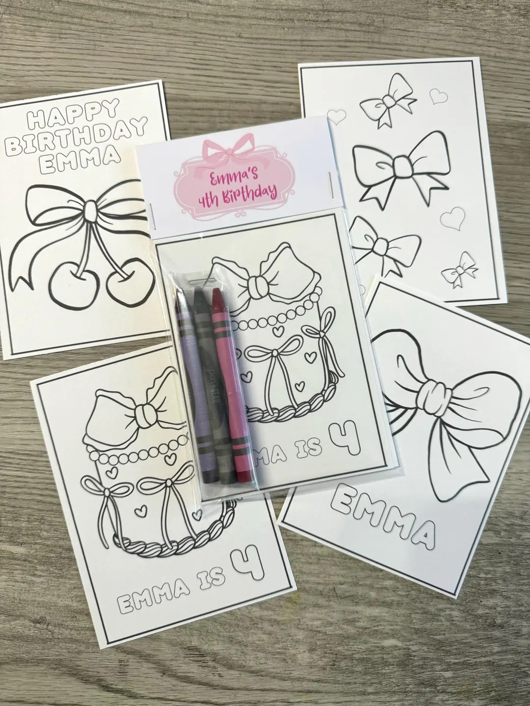 Bow Party Coloring Packs, Bow Birthday Party Favors - Etsy | Etsy (US)