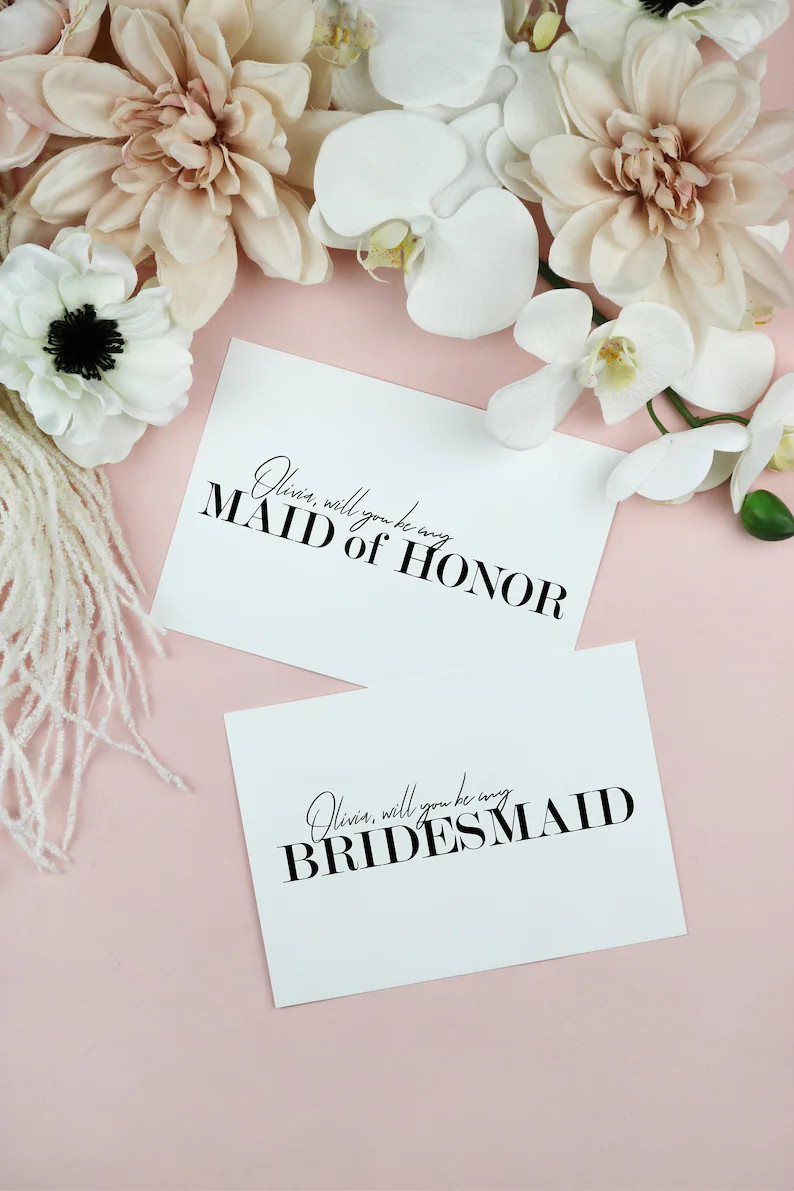 Modern Minimalist Bridesmaid Proposal Card Template, Maid of Honor Card Printable, Will You Be My... | Etsy (US)