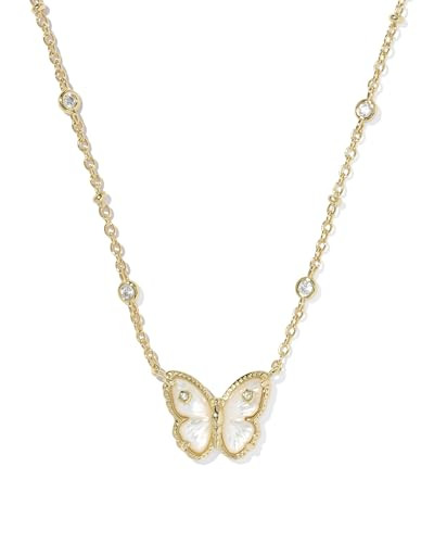 Kendra Scott Cailey Butterfly Pendant Necklace in Ivory Mother Of Peark, 14k Gold-Plated Brass, Fashion Jewelry for Women | Amazon (US)