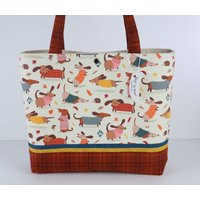 Cozy Doxies in Sweaters Shoulder Bag Purse Autumn Dachshund Handbag Fall Leaves Tote | Etsy (US)