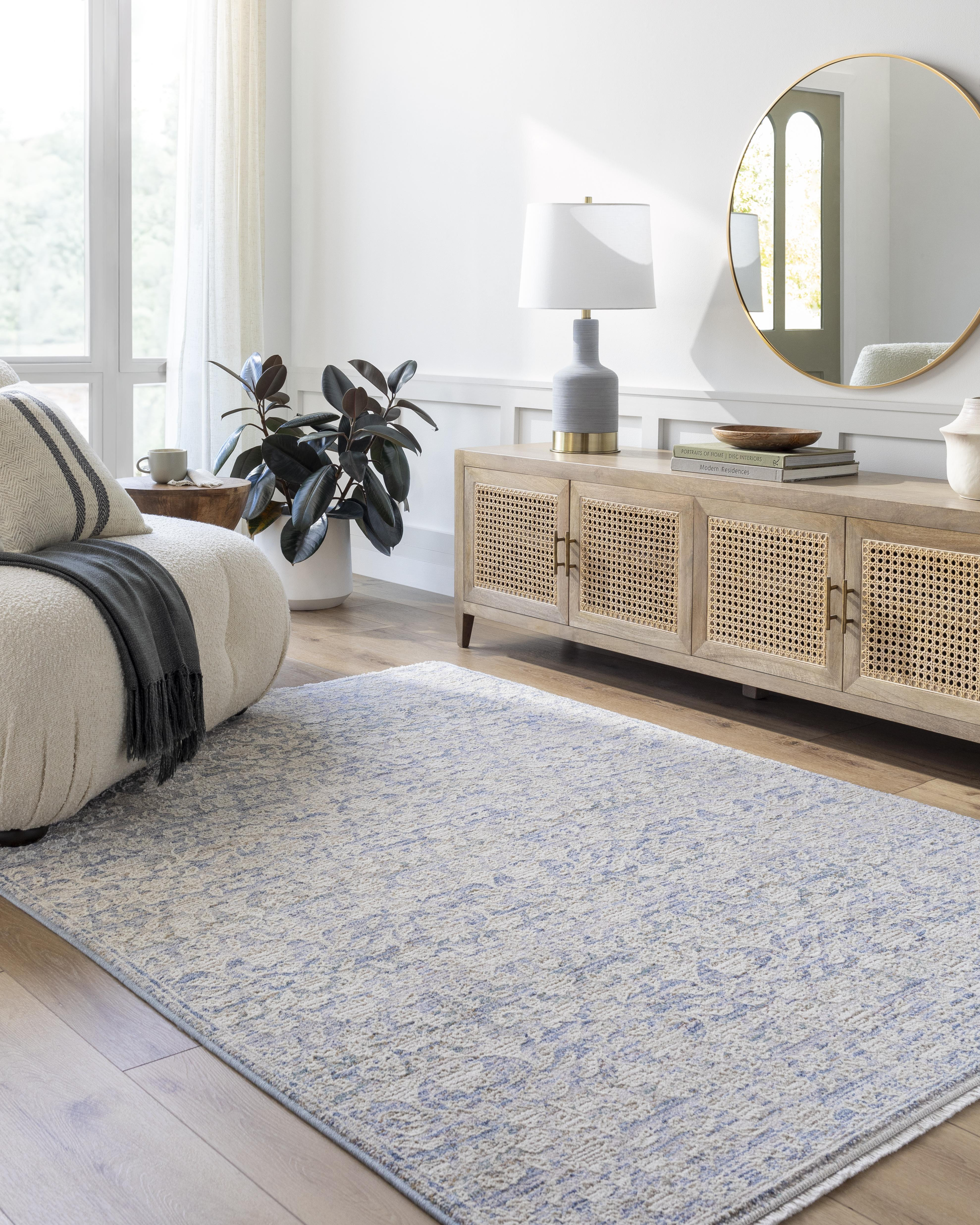 Better Homes and Gardens Blue Floral 5x7 Area Rug | Walmart (US)