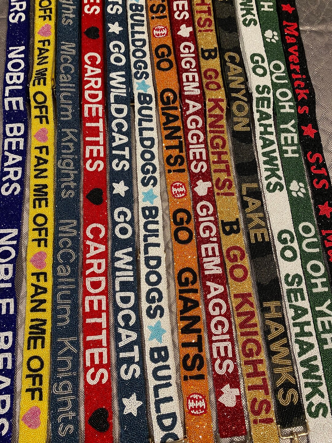 Custom College Beaded Bag Strap for Stadium Bags, Clear Bag,team Spirit Strap, ADJUSTABLE Game Da... | Etsy (US)