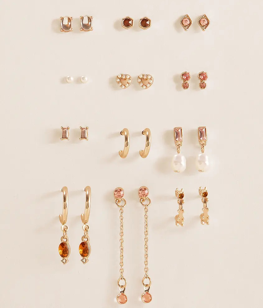 12 Pack Glitz Earring Set | Buckle