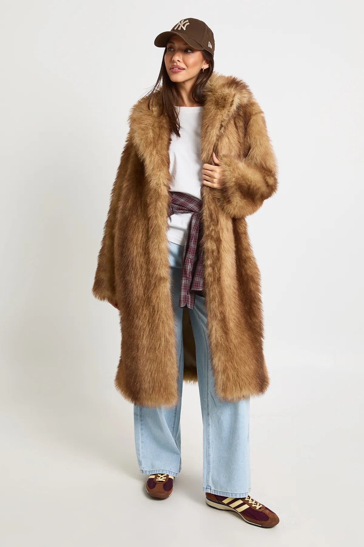Vintage Look Collared Fur Maxi Jacket | boohoo (US & Canada)