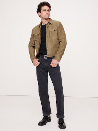 Nubuck Leather Trucker Jacket | Banana Republic (US)