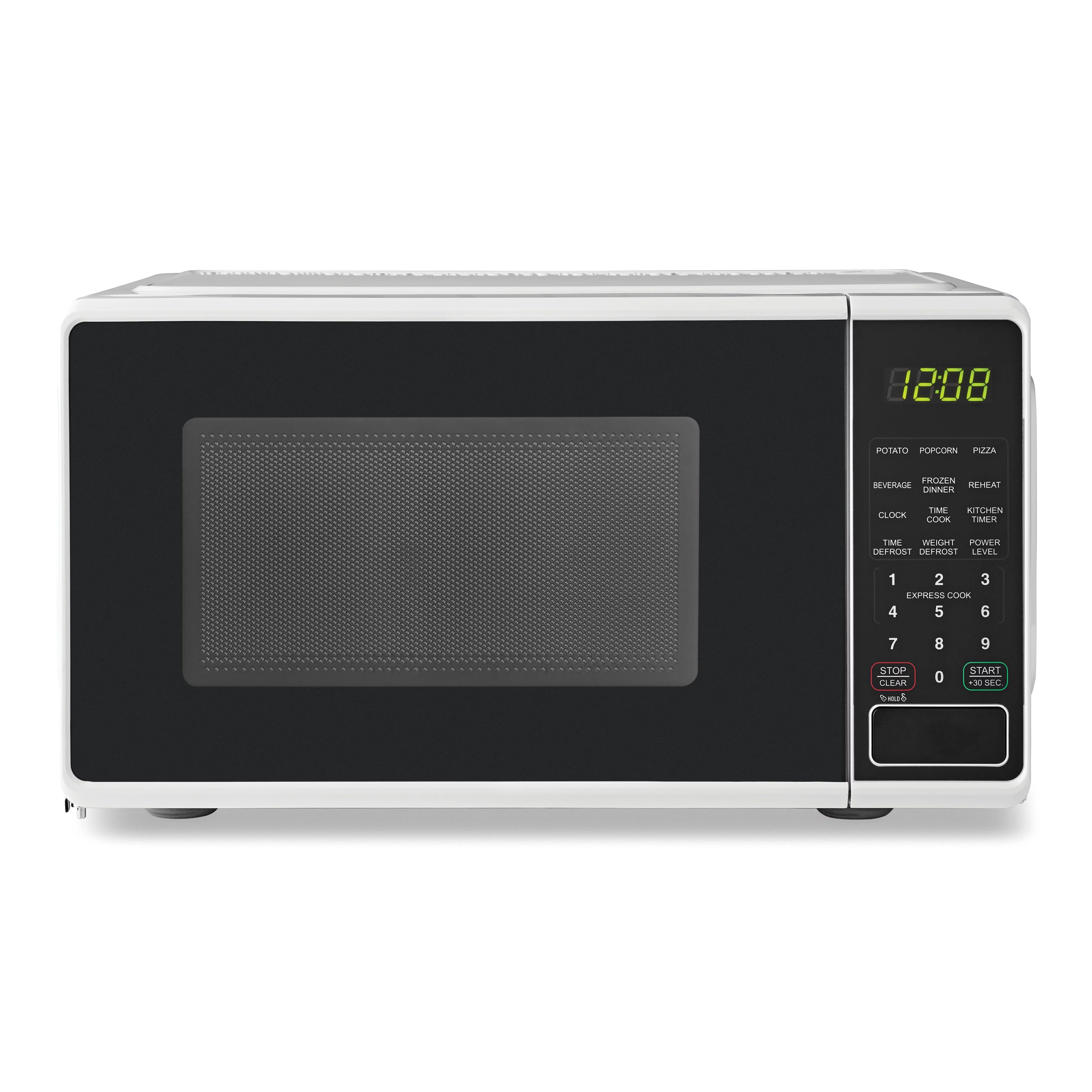 Mainstays 0.7 Cu ft Compact Countertop Microwave Oven, White | Walmart (US)