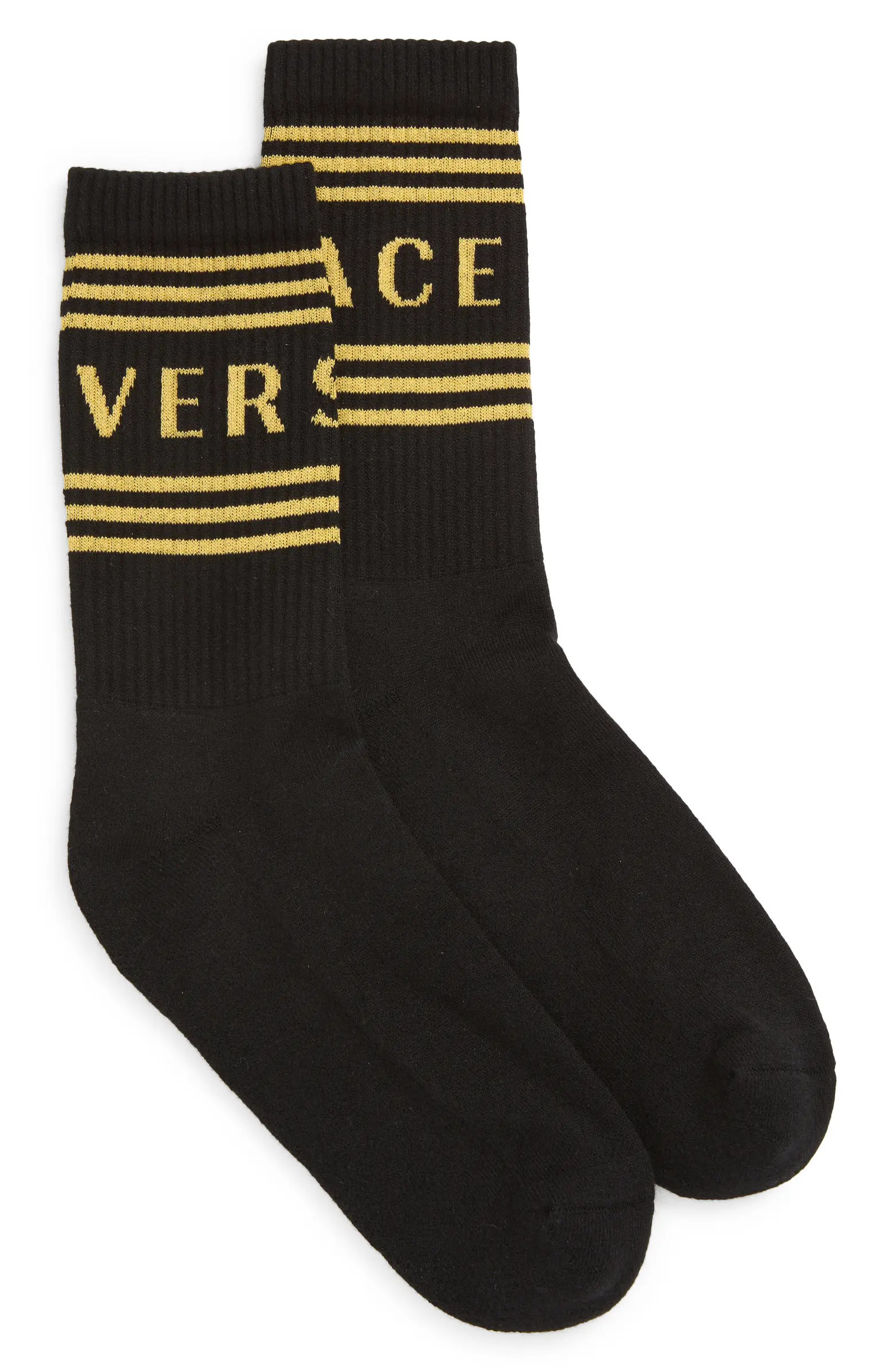 Versace '90s Logo Stripe Crew Socks | Nordstrom | Nordstrom