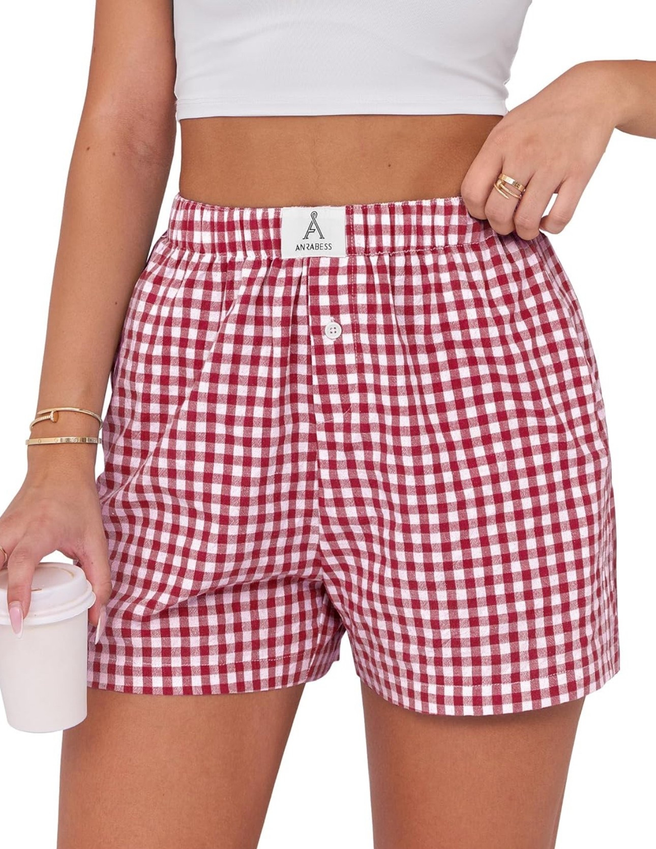 ANRABESS Boxer Shorts for Women Gingham Pajama 2025 Summer Casual Lounge Sleep Plaid Shorts Y2K Beach Bottoms

#LTKStyleTip #LTKFindsUnder50