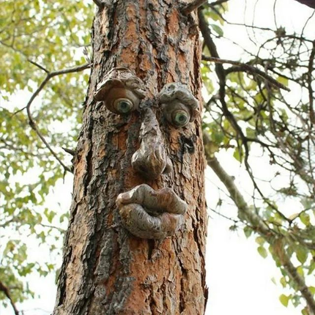 Tree Faces Decor Outdoor,Tree Face Outdoor Statues Old Man Tree Hugger Bark Ghost Face Decoration... | Walmart (US)