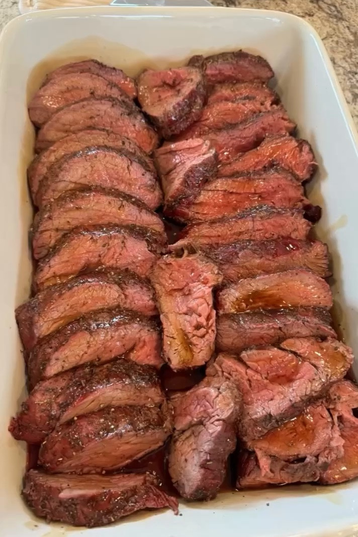 Preheat Traeger or oven to 200 degrees 
Pat dry and season your tenderloin (i used a Montreal steak seasoning) 
Insert meat thermometer and cook until internal temp reaches 120-125 
Remove and cover with foil, let rest for 10 min while your Traeger/oven temp is increased to 500 degrees.
Put your tenderloin back on the higher heat for 5-7 more minutes until the outside is broiled and juicy. Let rest for 5-10 minutes before slicing. Serve and enjoy! 
*Leftovers are great to dice up and add with eggs the next day for breakfast tacos 🤤*

#LTKFamily #LTKFindsUnder100 #LTKFindsUnder50