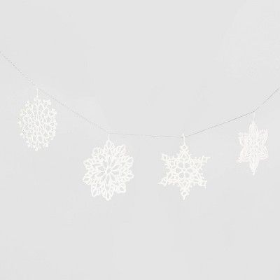 72&#34; Fabric Snowflake Garland White - Wondershop&#8482; | Target