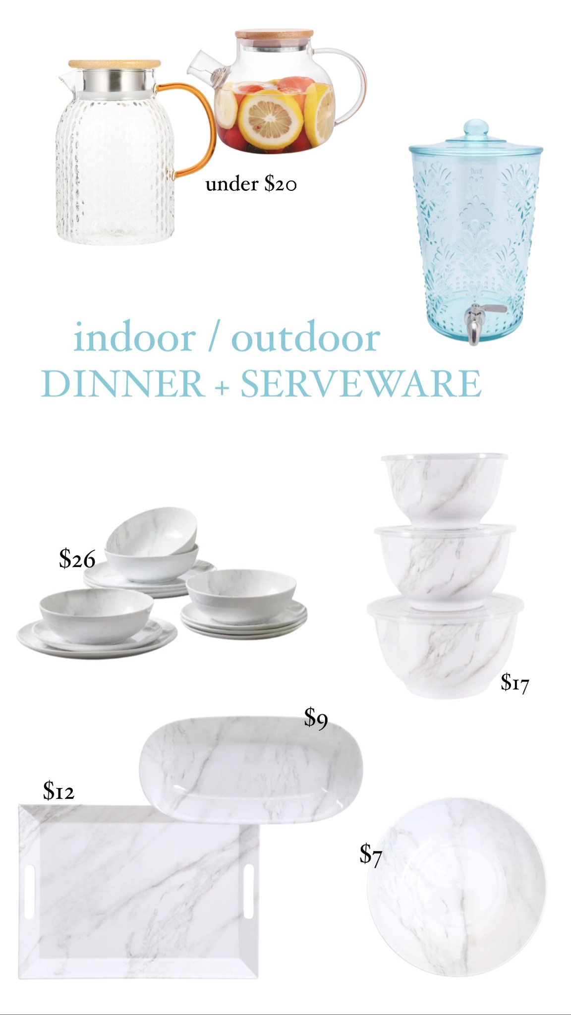 Indoor / Outdoor Entertaining… but make it budget friendly.

This marble melamine dinner & serveware is so cute!

And these drink dispensers - LOVE!

All linked & all great prices from @walmart!

#walmartpartner
#welcometoyourwalmart
#walmartsummer

#LTKunder50 #LTKsalealert #LTKhome