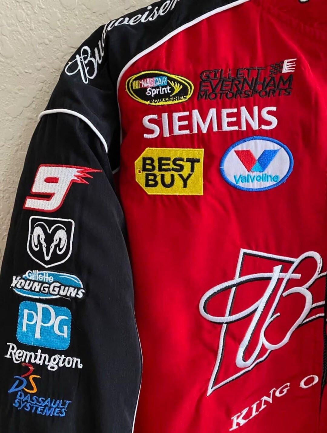 B.u.d Racing Embroidered Jacket Front Zipper Bomber Jacket - Etsy | Etsy (US)