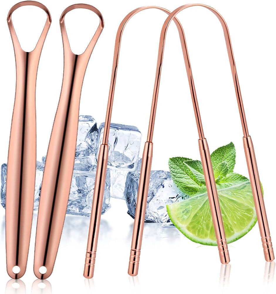 4 Pack Tongue Scrapers, Hygienic Seal-Pack, Professional Eliminate Bad Breath, Metal Tongue Brush... | Amazon (US)