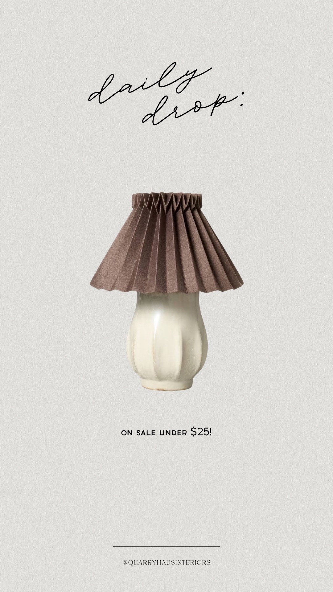 This little lamp looks so unique and for a very budget friendly price! I love the brown shade and pleated detail!

#LTKFindsUnder50 #LTKSaleAlert #LTKHome
