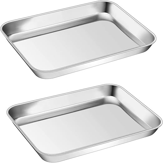 P&P CHEF 9 Inch Baking Cookie Sheet, Oven Pan Tray Stainless Steel Sheet Pan for Kitchen, Oven Ba... | Amazon (US)
