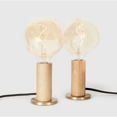 Knuckle Table Lamp In Oak + Voronoi I | Wayfair North America